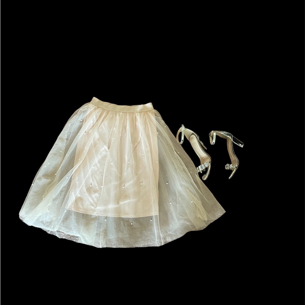 Light Pink Pearl Mesh Skirt